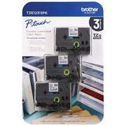 Brother P-Touch TZe12313PK laminiertes Schriftband für Brother Beschriftungsgeräte – 3er-Pack