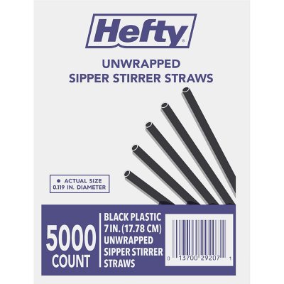 Hefty unverpackte Plastik-Rühr-/Trinkhalme, 17,8 cm, 5000 Stück