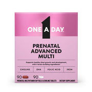 One A Day Women's Prenatal Advanced Mulitvitamins Weichkapseln & Prenatal Choline Tabletten 2er-Pack, 90 St.