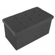 Seville Classics Klappbare Aufbewahrungsbank, Ottoman, Modern Grau, 76,2 cm B x 39,9 cm T x 39,9 cm H