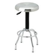 Seville ClassicsÂ® Stainless Steel Seat Pneumatic Adjustable Work Stool, 19" W x 25.5" to 29.75" H
