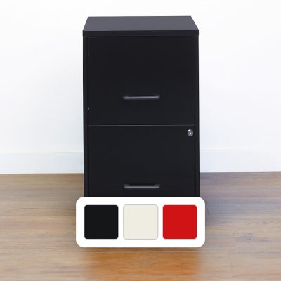 Hirsh 18" Deep 2 Drawer Letter Width Vertical File Cabinet, Choose Color