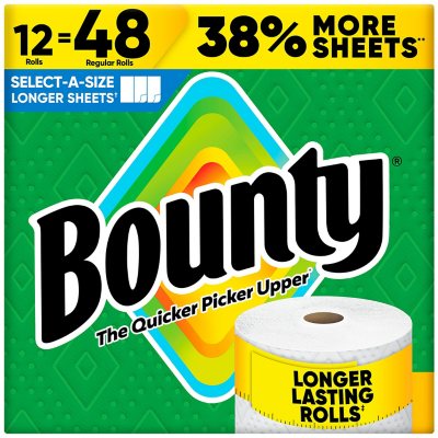 Bounty Select-A-Size 2-lagige Papierhandtücher, 12 Rollen, 165 Blatt/Rolle