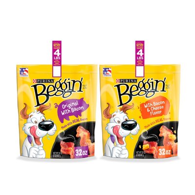 Purina Beggin' Strips Hundenahrung, Speck- und Speck-Käse-Geschmack, 907 g, 2er-Pack