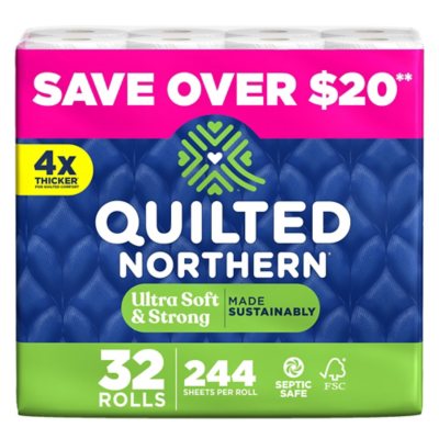 Quilted Northern Ultra Soft & Strong 2-lagiges Toilettenpapier 32 Rollen, 244 Blatt/Rolle
