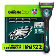 Gillette Labs NFL Philadelphia Eagles Men's Razor, Handle + 8 Cartridges