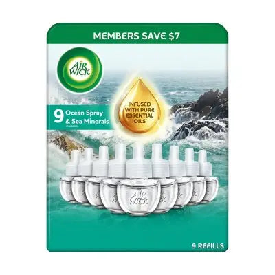 Air Wick Scented Oil Air Freshener, Ocean Spray, 9 refills