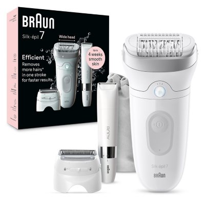 ماكينة إزالة الشعر Braun Silk-epil Series 7، طقم حلاقة كهربائية للنساء