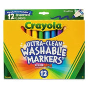 Crayola Washable Markers, Broad Point, Classic Colors, 12 Set