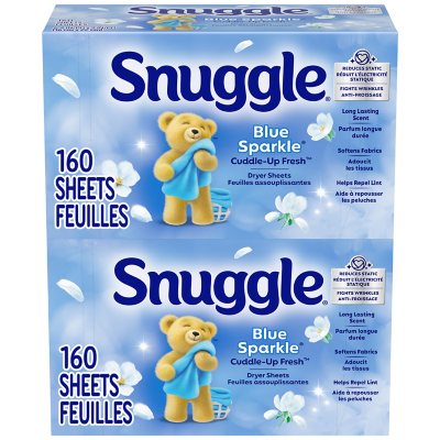 Snuggle Fabric Softener Dryer Sheets, Blue Sparkle, 320 ct.
