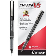 Pilot - Precise V5 Tintenroller, Nadelspitze, schwarze Tinte, 0,5 mm extra fein - Dutzend