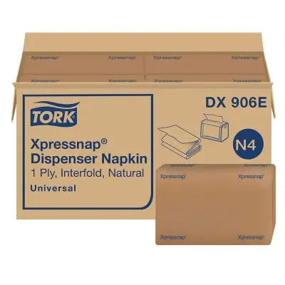 مناديل Tork Xpressnap أحادية الطبقة بنية اللون، يمكن سحبها من موزع، 12 عبوة، 500 منديل/العبوة.