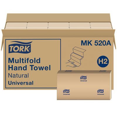 Tork Multifold Natur Handtücher, 1-lagig, 16 Packungen à 250 Tücher