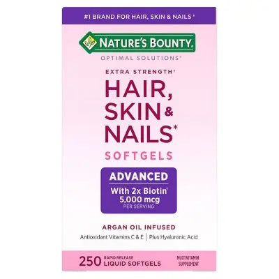 Nature's Bounty Optimal Solutions Advanced Haar-, Haut- & Nagel Softgels, 250 Stk.