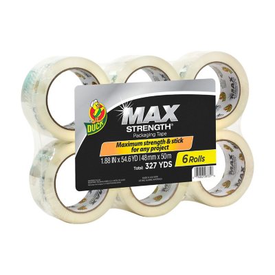 Duck(R) Max Strength Packaging Tape, 1.88" x 54.6 yd., 6 Pack