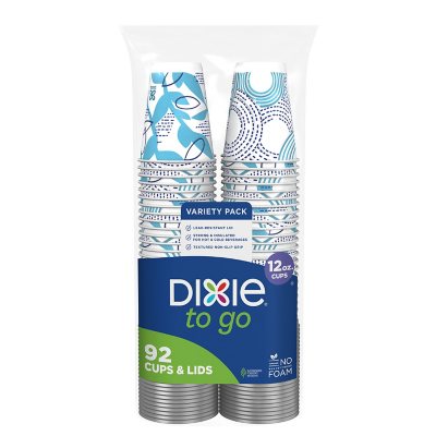 Dixie(R) To Go 12 oz. Paper Cup with Leak-Resistant Lid, 92 ct.