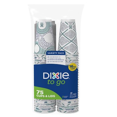 Dixie(R) To Go 16 oz. Paper Cup with Leak-Resistant Lid, 75 ct.