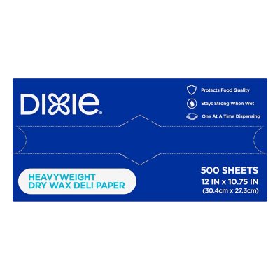 Dixie Heavyweight Dry Wax Deli Paper 12" X 10.75", 500 ct.
