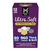 Member's Mark Ultra Soft 3-lagige Kosmetiktücher, 12 Würfelboxen, 80 Tücher/Box