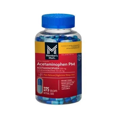 Member's Mark Extra Strength Acetaminophen PM Gelcaps, 375 ct.