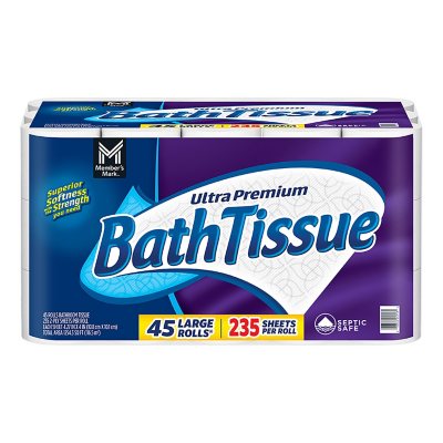 Member's Mark Ultra Premium 2-lagiges Toilettenpapier, 45 Rollen, 235 Blatt/Rolle
