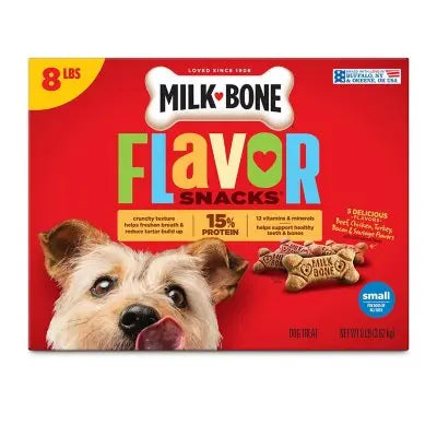 Milk-Bone Meat Flavored Snacks, Small Crunchy Dog Biscuits, 8 lbs.