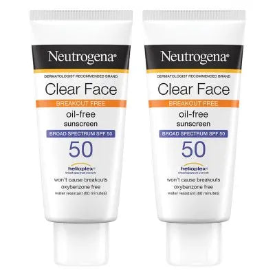 Neutrogena Clear Face Sunscreen, SPF 50, 3 oz., 2 pk.