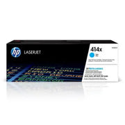 خرطوشة مسحوق حبر ليزر أصلية من HP 414X، أزرق سيان عالية الإنتاجية