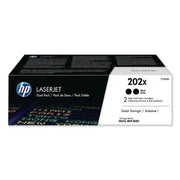 خرطوشة مسحوق حبر ليزر أصلية سوداء عالية الإنتاجية HP 202X، عبوة من قطعتين