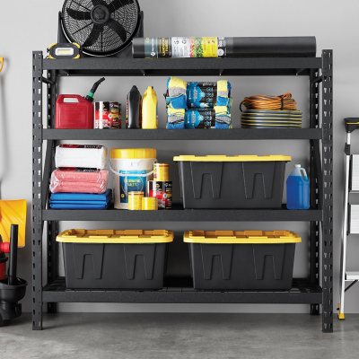 Member's Mark 4 Shelf Industrial Storage Rack, 77" W x 24" D x 72" H