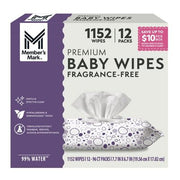Member's Mark Premium Baby-Feuchttücher, parfümfrei, 12er-Pack, 1152 Tücher