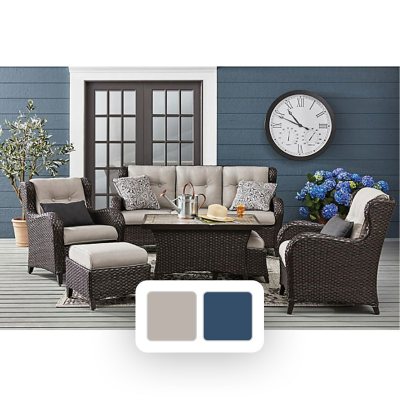 Member's Mark Heritage Deep Seating Set with Sunbrella Fabric, 6pc