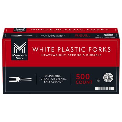 Member's Mark Heavyweight White Plastic Forks, 500 ct.