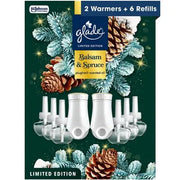 Glade PlugIns Scented Oil, Balsam & Spruce, 2 Warmers + 6 Refills