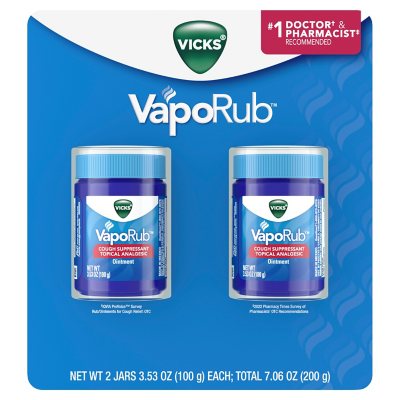 Vicks VapoRub Topical Analgesic Ointment, 3.53 oz., 2 pk.