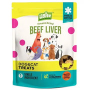 UBite Raw Bits Gefriergetrocknete Rinderleber Hund + Katze Leckerlis, 17 oz.