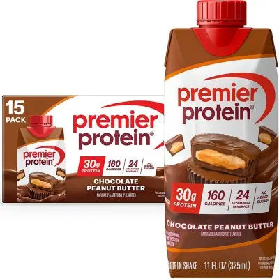 Premier Protein 30g High Protein Shake, Schokolade Erdnussbutter, 325 ml, 15er-Pack