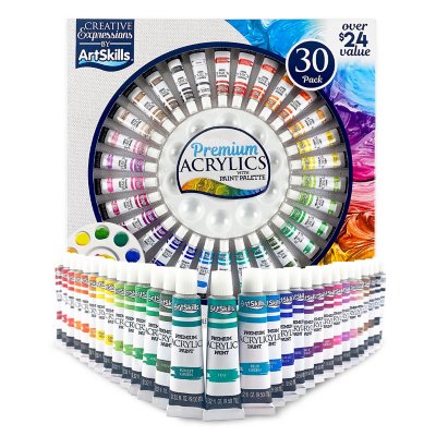 ArtSkills 30-teiliges Premium-Acrylfarben-Set mit Farbpalette