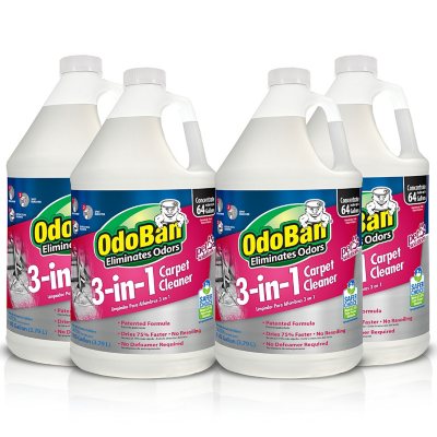 OdoBan 3-in-1 Concentration Carpet Cleaner Solution, Fragrance Free 1 gal., 4 pk.