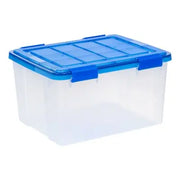 IRIS USA WeatherPro 44 Quart Transparente Kunststoff-Aufbewahrungsbox mit schützendem Dichtungsdeckel, 50 cm x 40 cm x 28 cm, 4er-Set