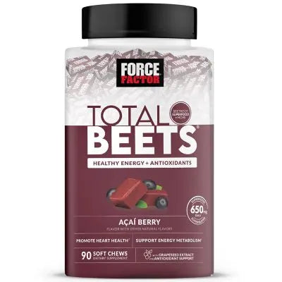 Force Factor Total Beets Soft Chews, Açaí-Beere, 90 Stk.
