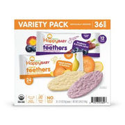 HappyBABY Organics Teething Wafers, Variety Pack, 36 ct.