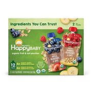HappyBABY Organics Clearly Crafted Frucht- und Hafer-Quetschbeutel, Vorteilspackung, 12 Stück, 113 g