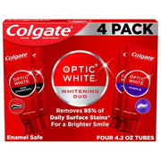 Colgate Optic White Whitening Duo Whitening Toothpaste, 4.2 oz., 4pk.