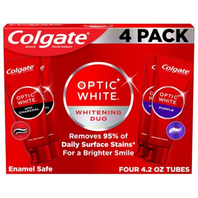Colgate Optic White Whitening Duo Whitening Toothpaste, 4.2 oz., 4pk.