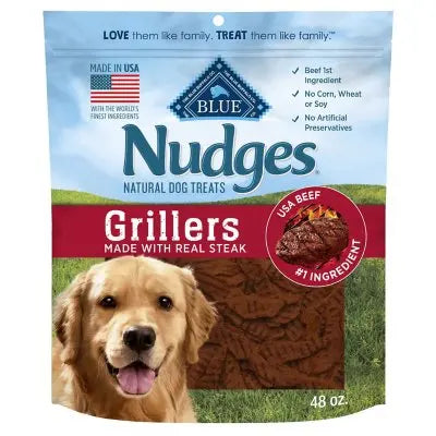 Blue Buffalo Nudges Grillers Steak Flavored Natural Dog Treats, 48 oz.