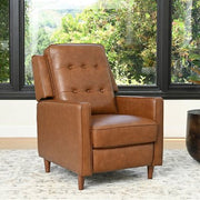 Jasper Mid-Century Top-Grain-Leder Sessel mit manueller Relaxfunktion, Camel