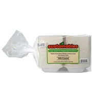 Kanak Sustainables(TM) Sandwich Hinged Lid To Go Food Container 6" x 6" , 100 ct.