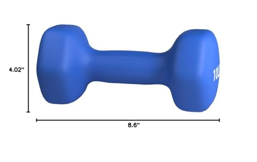 Amazon Basics Neoprene Dumbbell Hand Weights, 10 Pound, Pair, Navy Blue