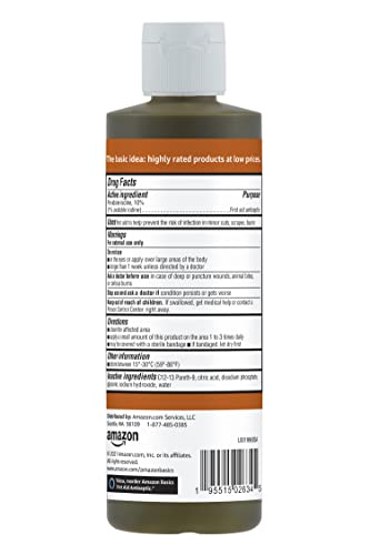 Amazon Basics Erste-Hilfe-Antiseptikum, 10 % Povidon-Jod-Lösung Erste-Hilfe-Antiseptikum, Ungesalzen, 236 ml, 1er-Pack (ehemals Solimo)